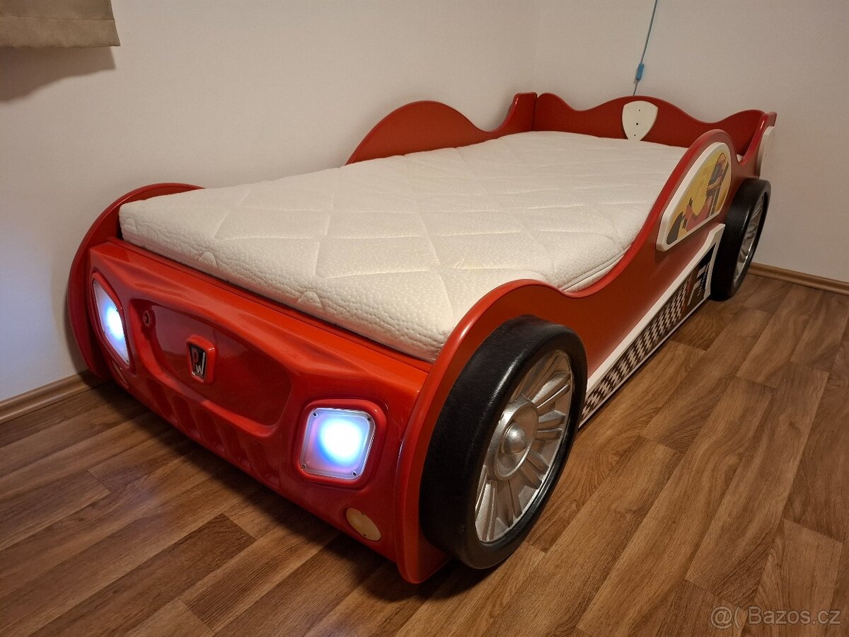 Dětská auto postel s roštem a kvalitní matrací - 4