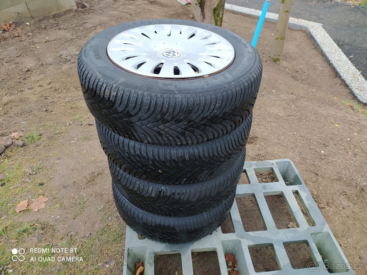 PLECHOVÉ KOLA VW - 5x112-r16+ZIMNÍ PNEU KLEBER 205/60/16-4ks - 4