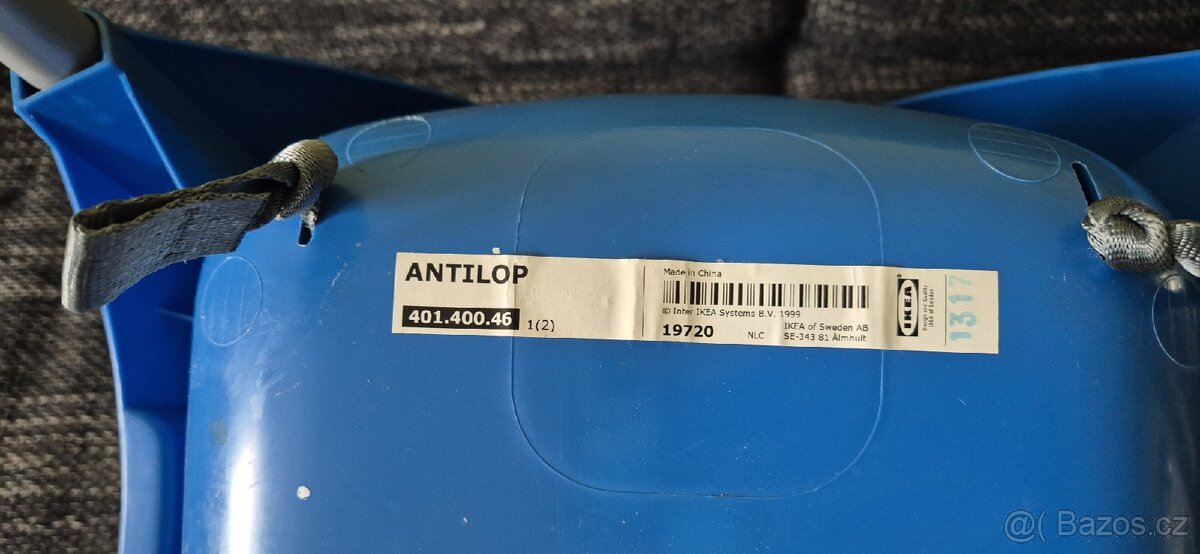 Modrá vysoká jídelní židlička IKEA Antilop - 4