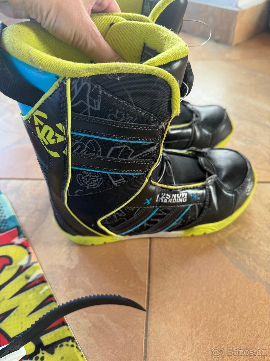 Dětský snowboard + vázání + boty - 4