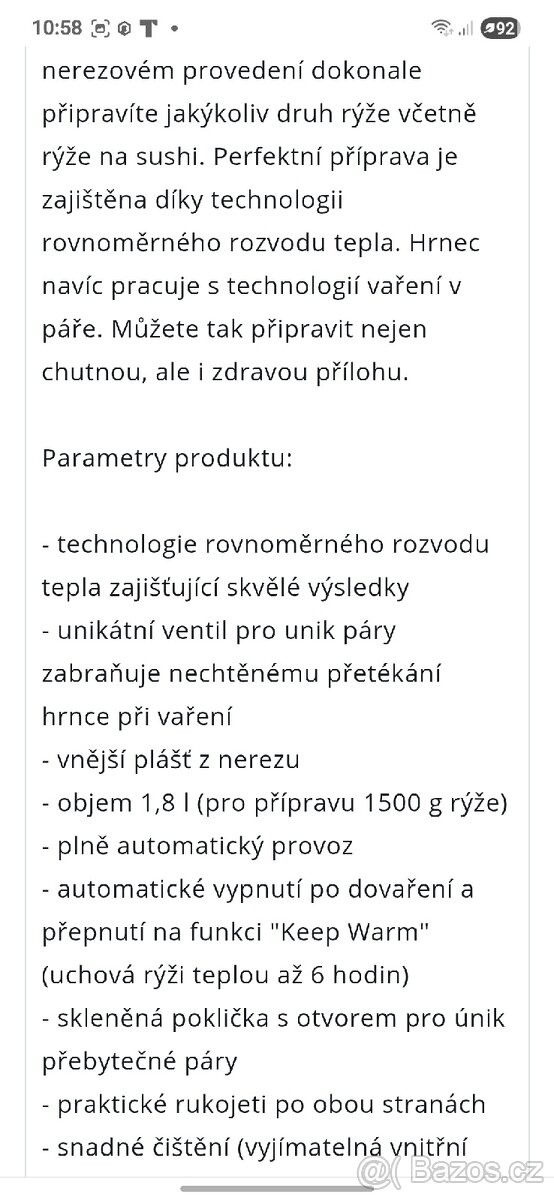 Ryzovar sencor 1.8l (1,5kg ryze) - 4