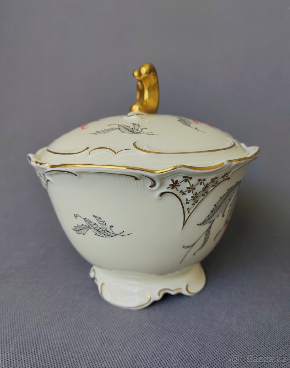 Vynikající porcelánová cukřenka/dóza Zeh Scherzer (1930 rok) - 4