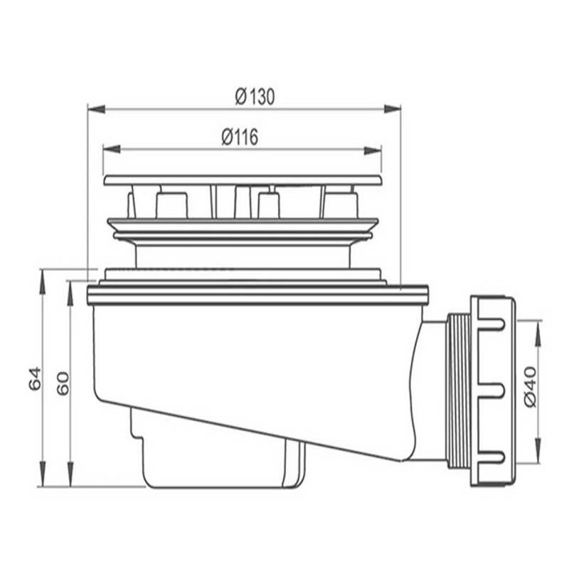 Vaničkový sifon Roth 90 mm snížený - nový - 4