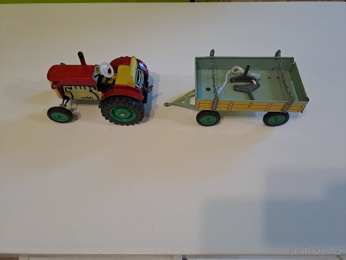 Kovový traktor KND s vlečkou - 4