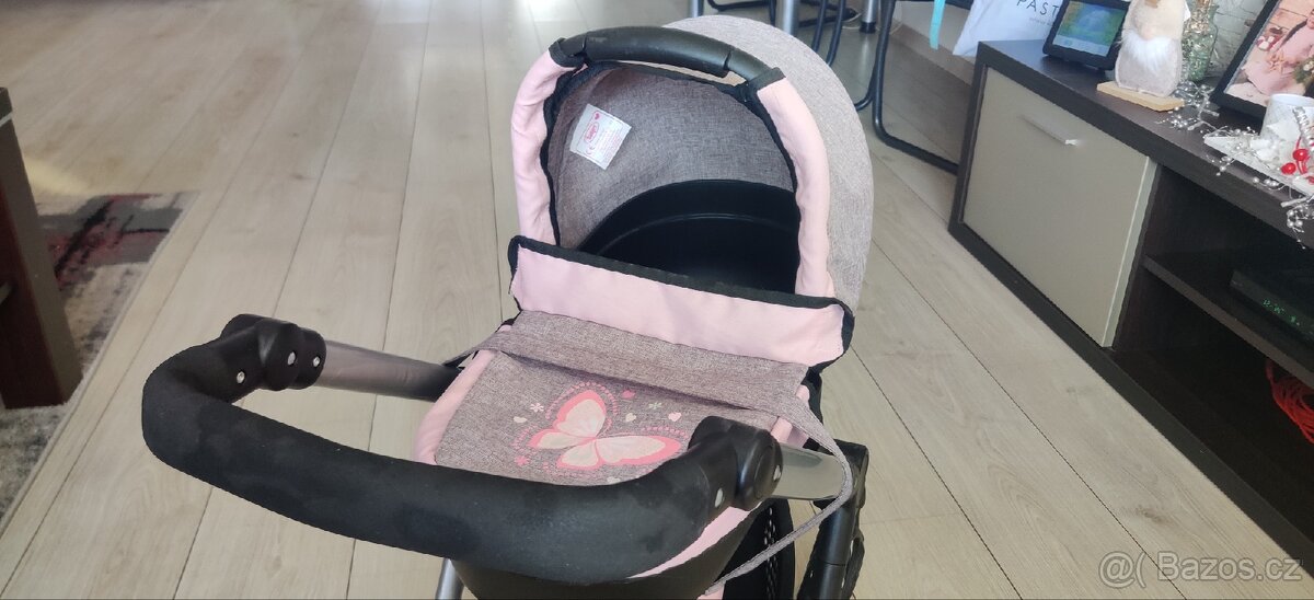 Kočárek bayer Design Style šedý/růžový - 4