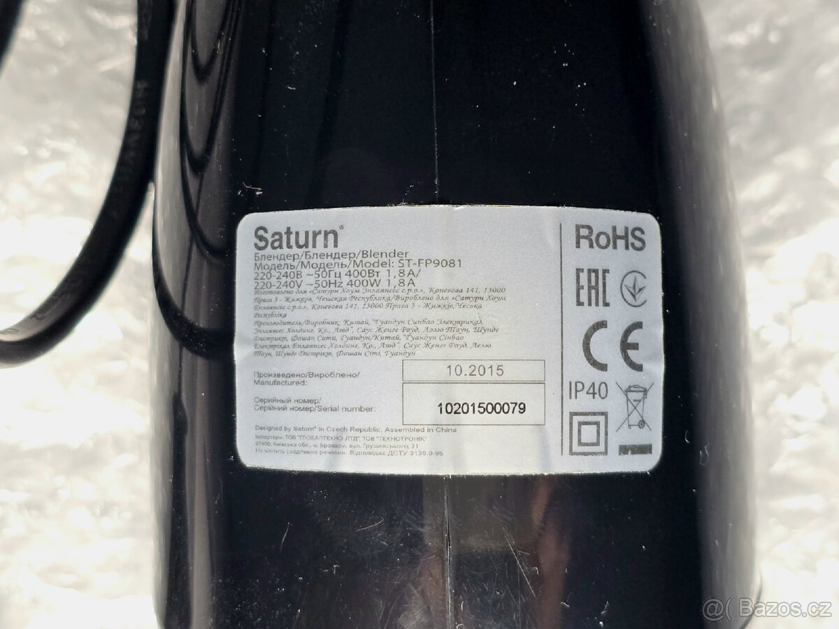 Tyčový mixér Saturn. Trutnov. Doprava do Balíkovny 83Kč - 4