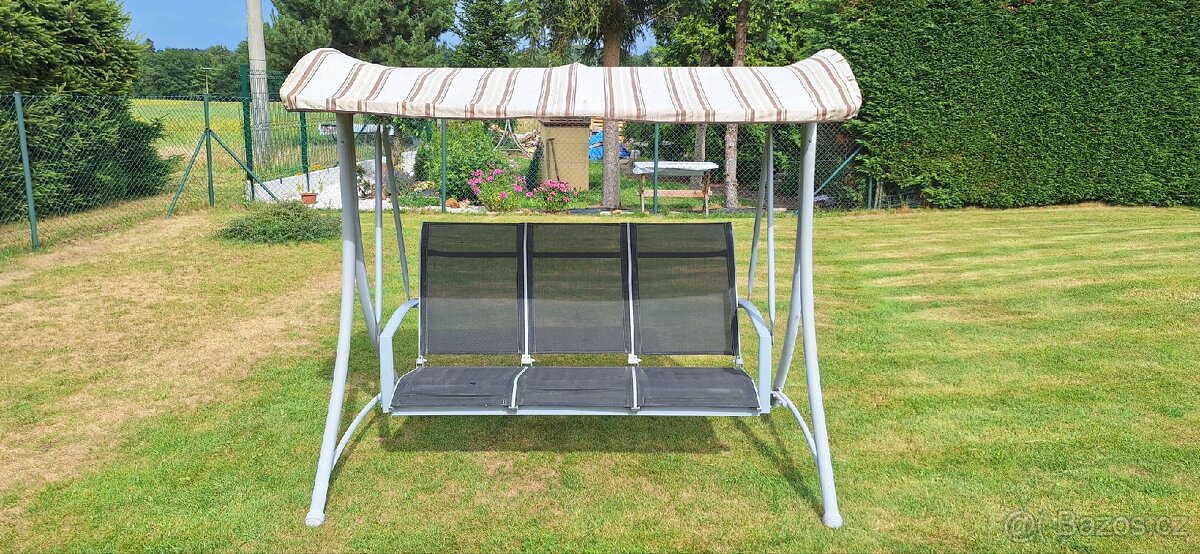 Zahradní houpačka - lavice Hollywood šedá - 4