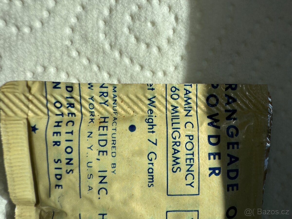 US Army K-Ration WWII – unikátní nález Orangeade Powder (80 - 4