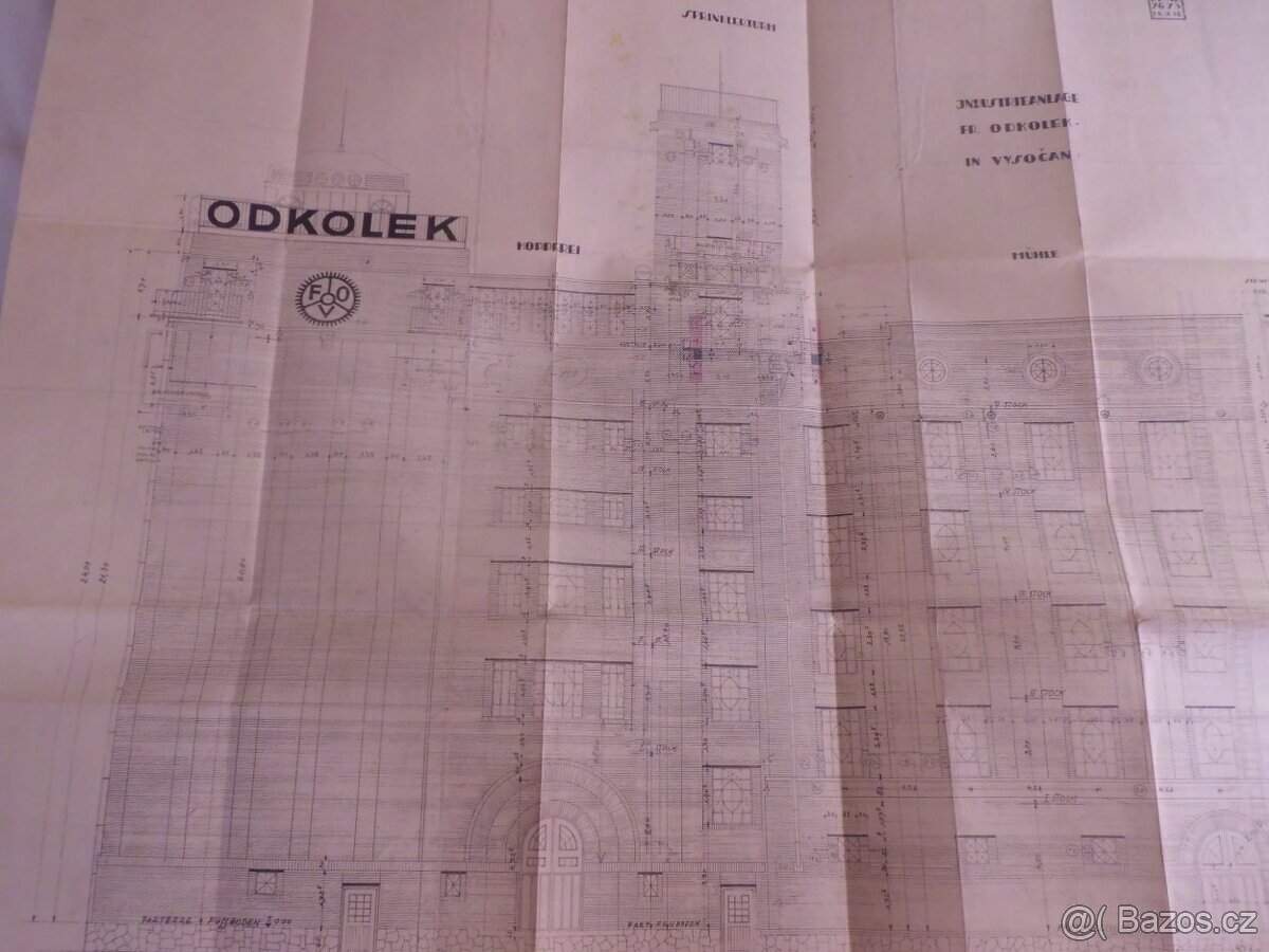HUBERT GESSNER- Architekt Plány- Pekárna Fr.ODKOLEK Vysočany - 4
