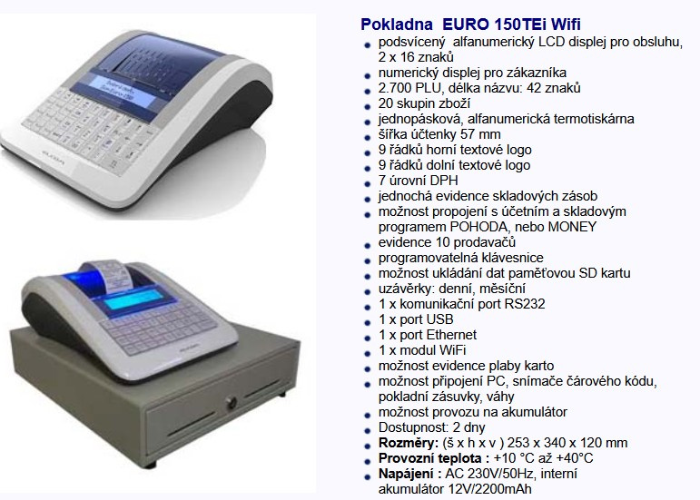 registrační pokladna Elcom s EET - 4