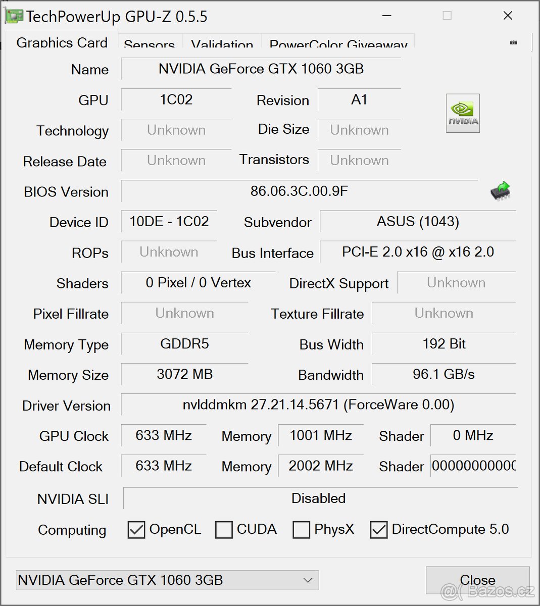 ASUS NVIDIA GeForce GTX 1060 3 GB - 4