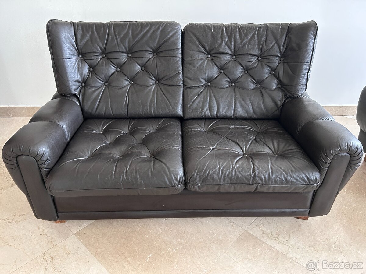 Kožená sedačka a křeslo (prodáme i samostatně) - 4