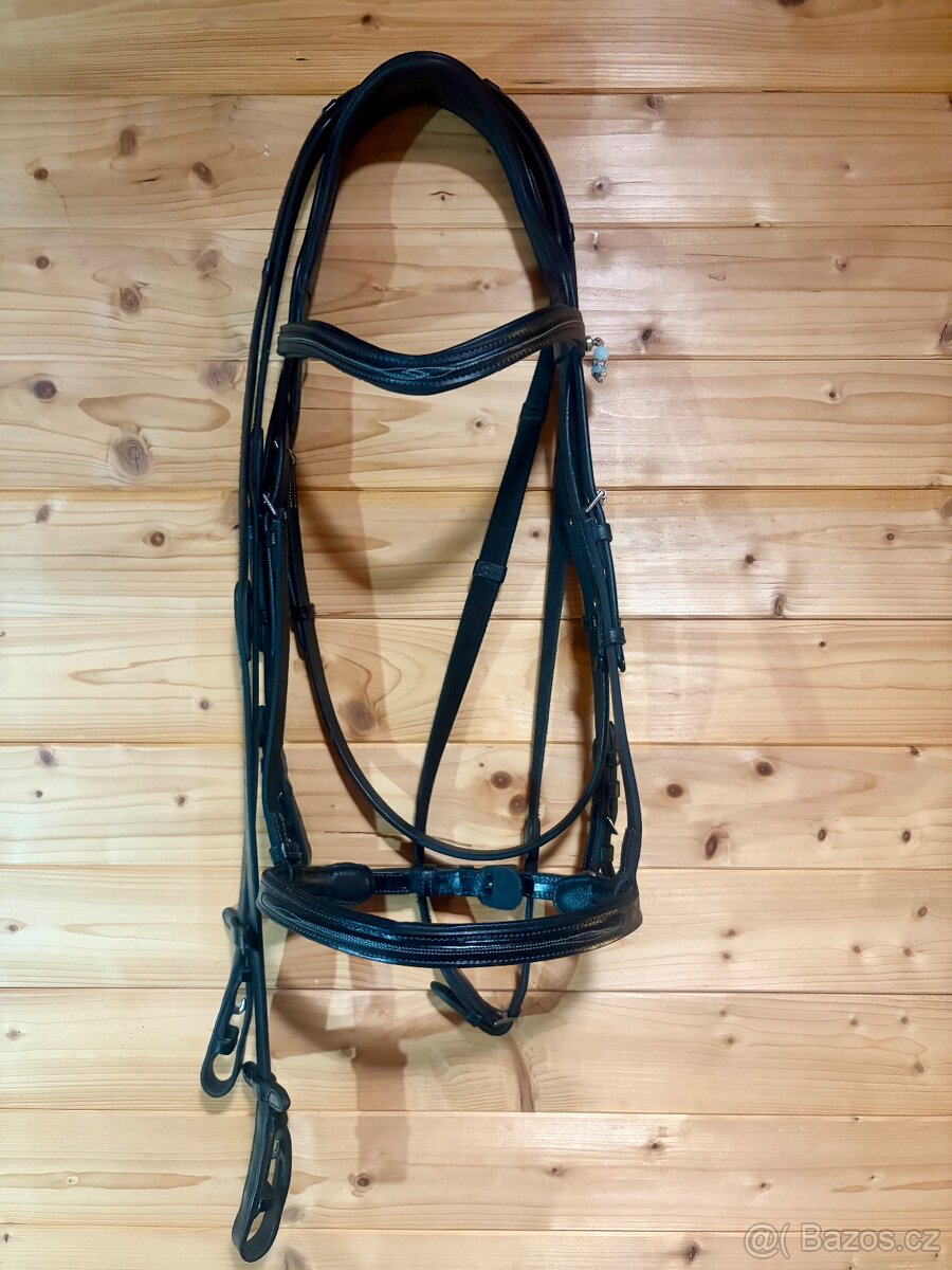 Černá anatomická uzdečka a otěže, značka PASSIER - 4