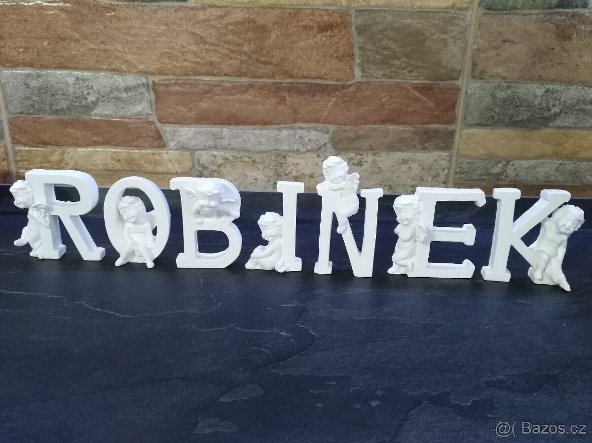 Dekorace Andělská písmena celá Abeceda - 4