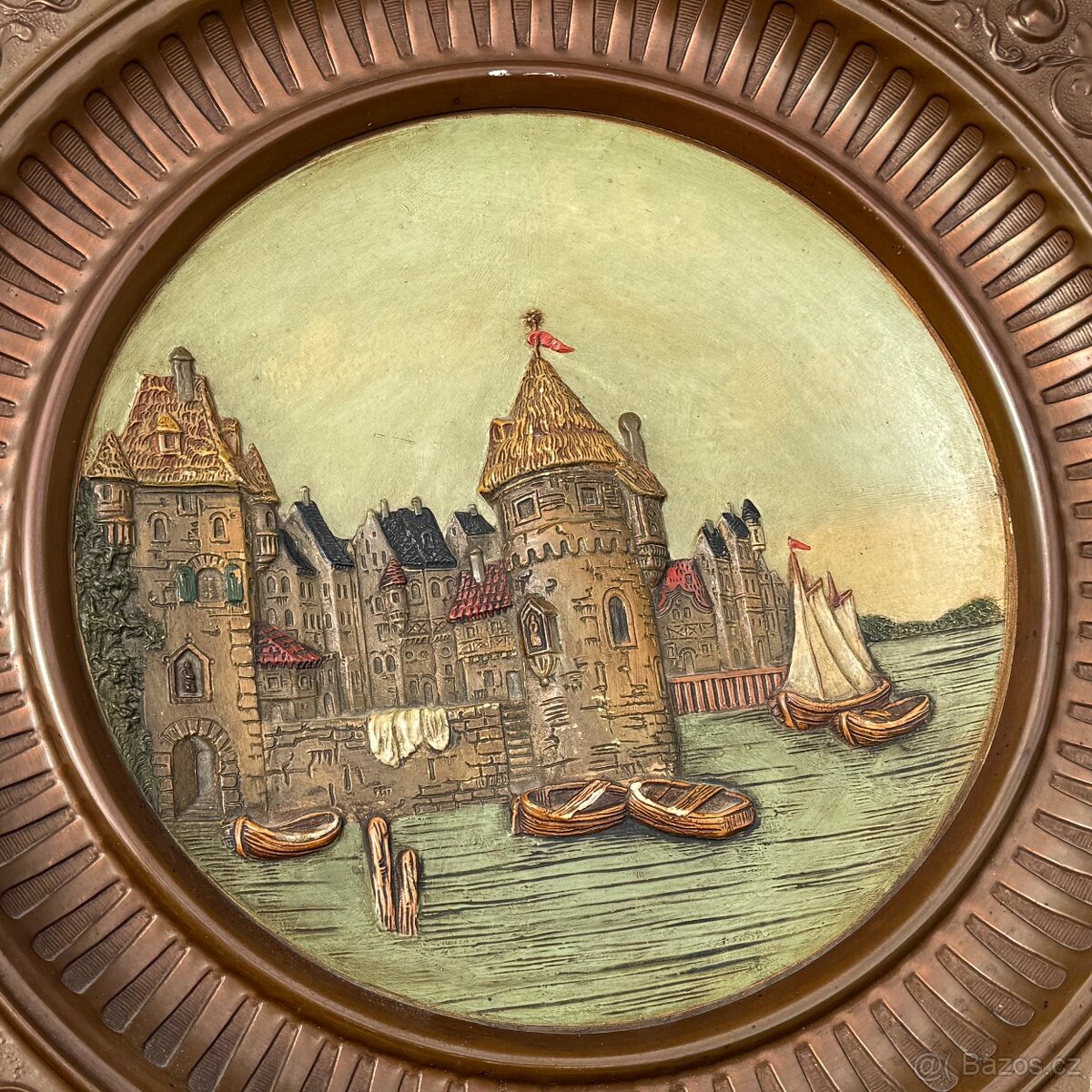 2ze 2 Johannes Maresch nádherný talíř měděná montáž Přistav - 4