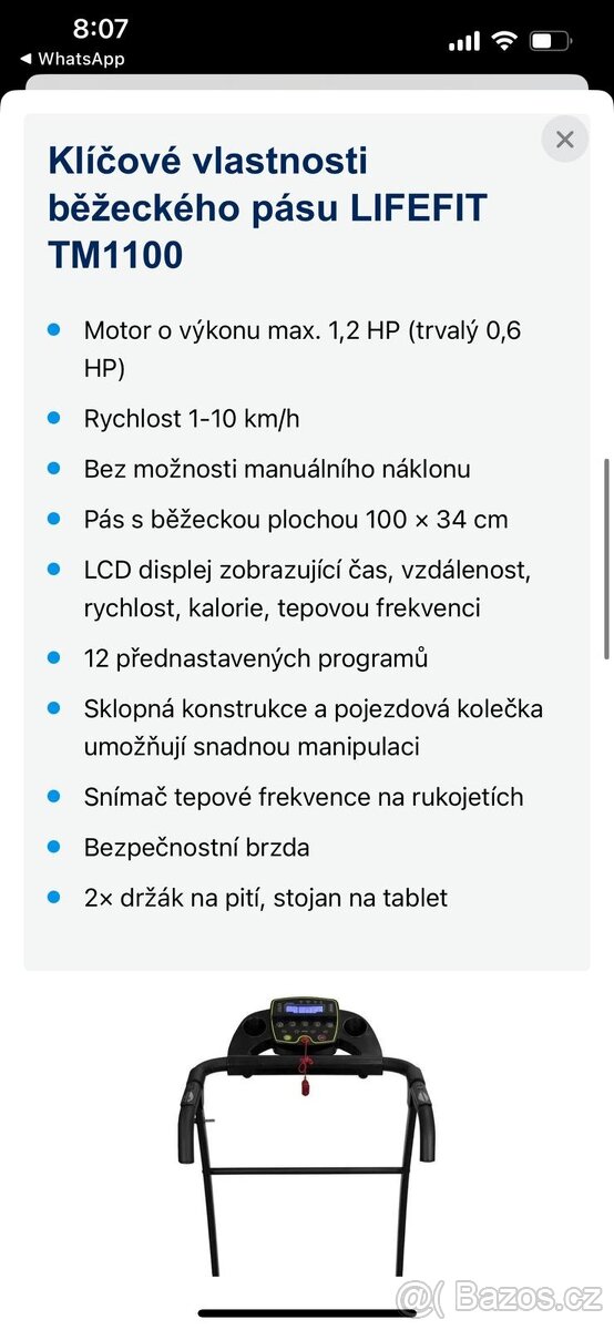 Běžecký pás LIFEFIT TM1100 - 4