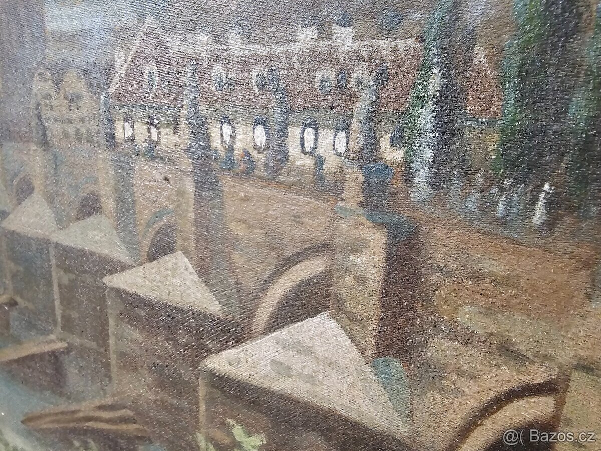 Starý obraz Karlův most, Jan Medek - 4
