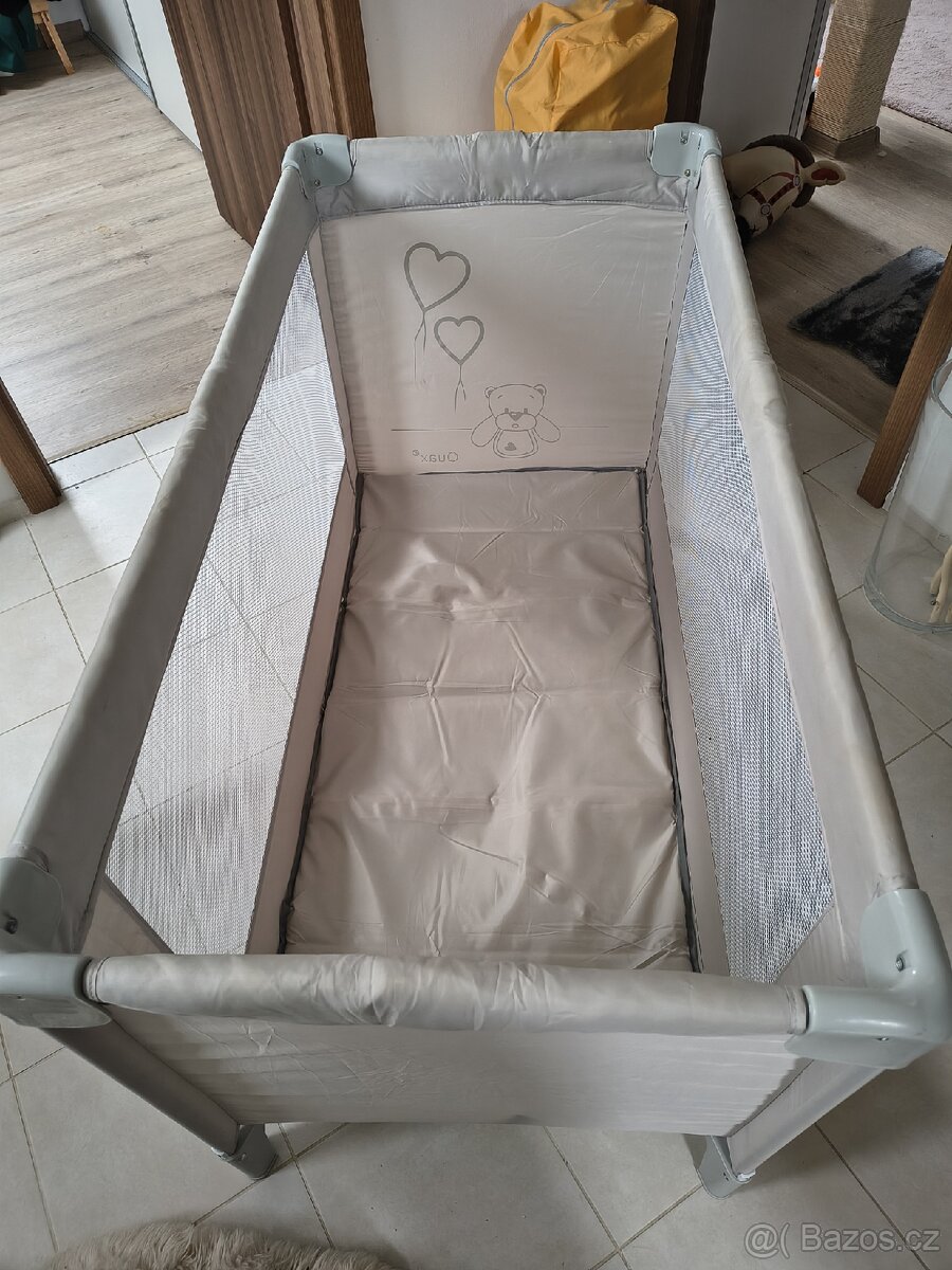 Cestovní dětská postýlka-šedá - 4