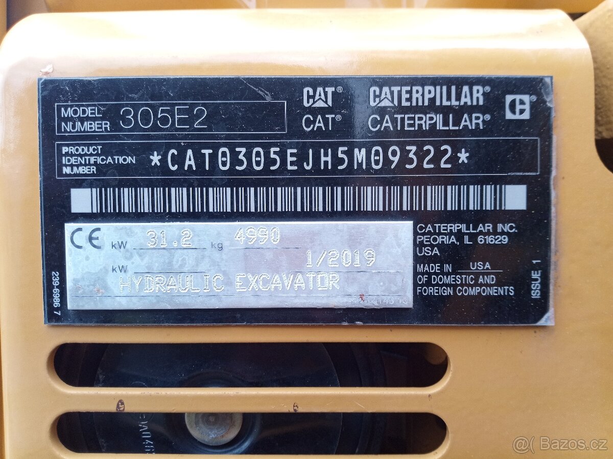 Pásový bagr Caterpillar 305 E2CR,rototilt. - 4