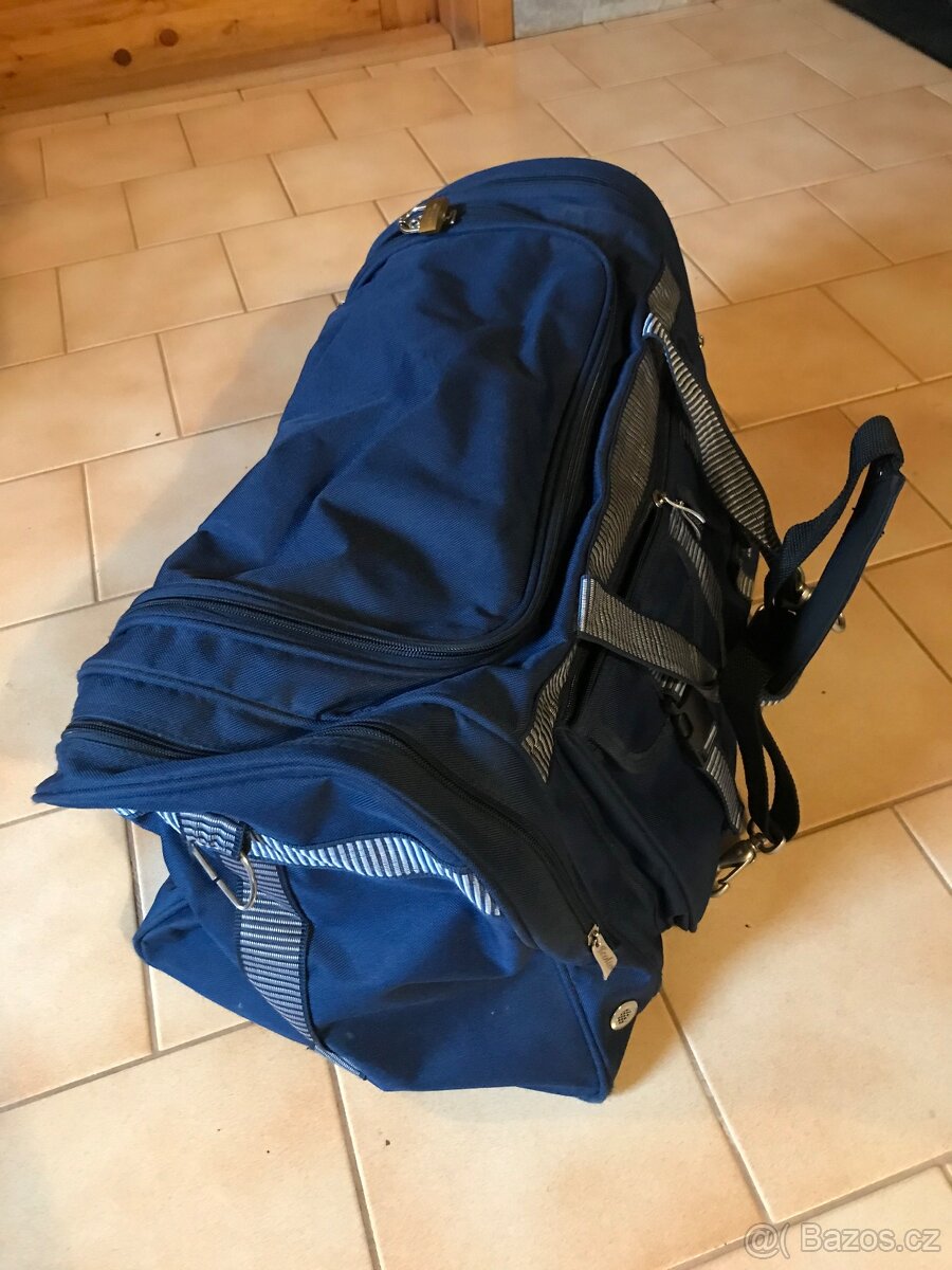 taška přes rameno modrá, kapsy - NOVÁ - 4