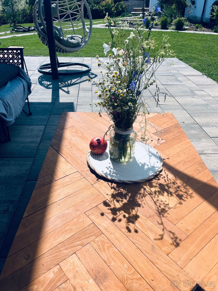 Parketový stůl, stůl z palet, zahradní stůl, retro stůl - 4