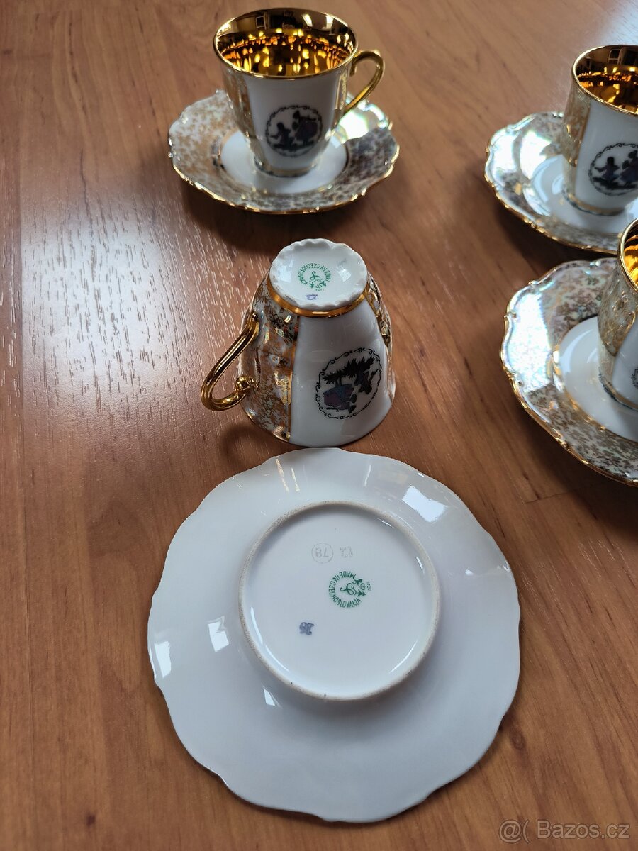 retro hrnek, kávová souprava, set - 4