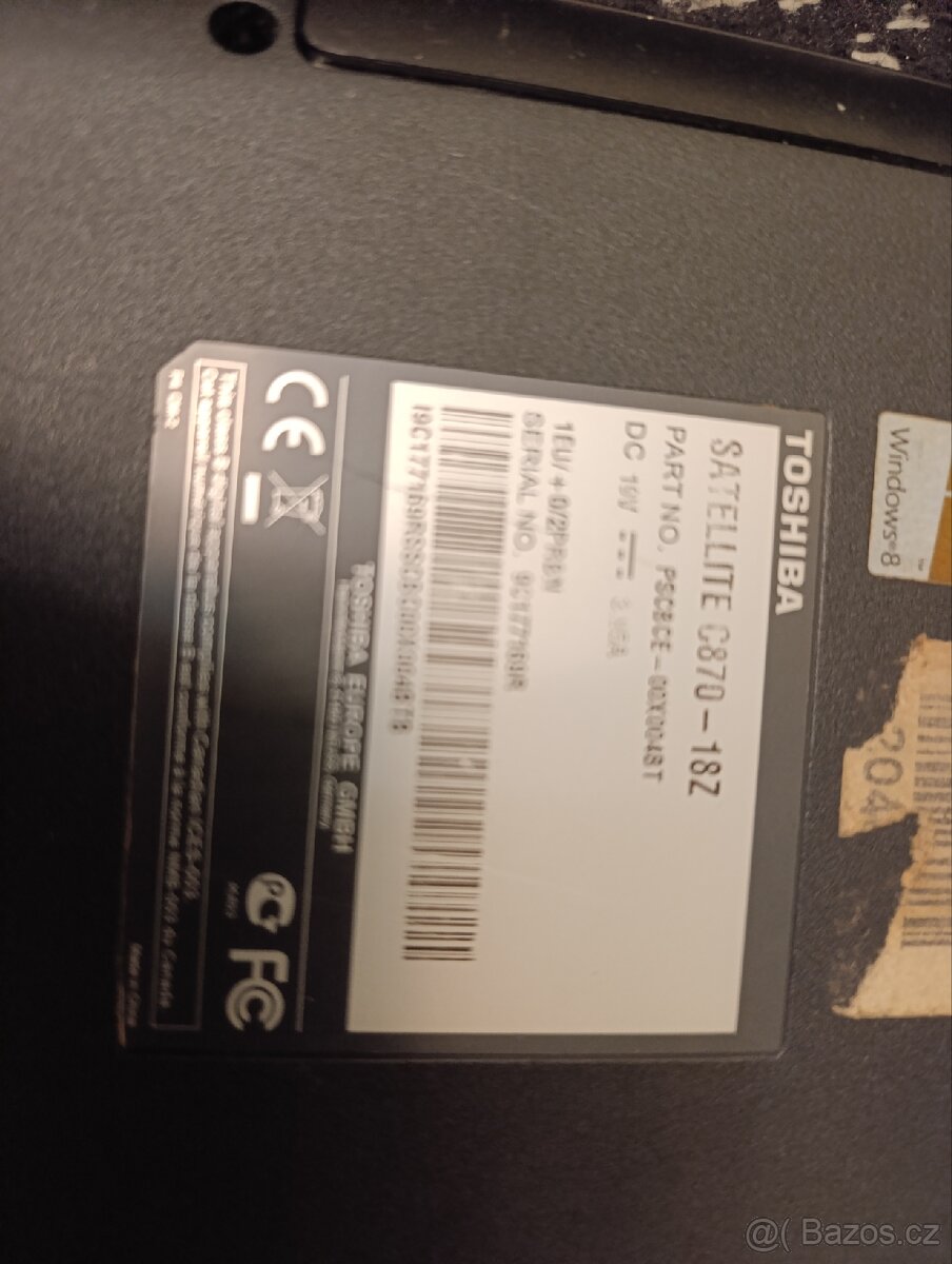 Notebook Toshiba Satellite C870-18Z – na náhradní díly - 4