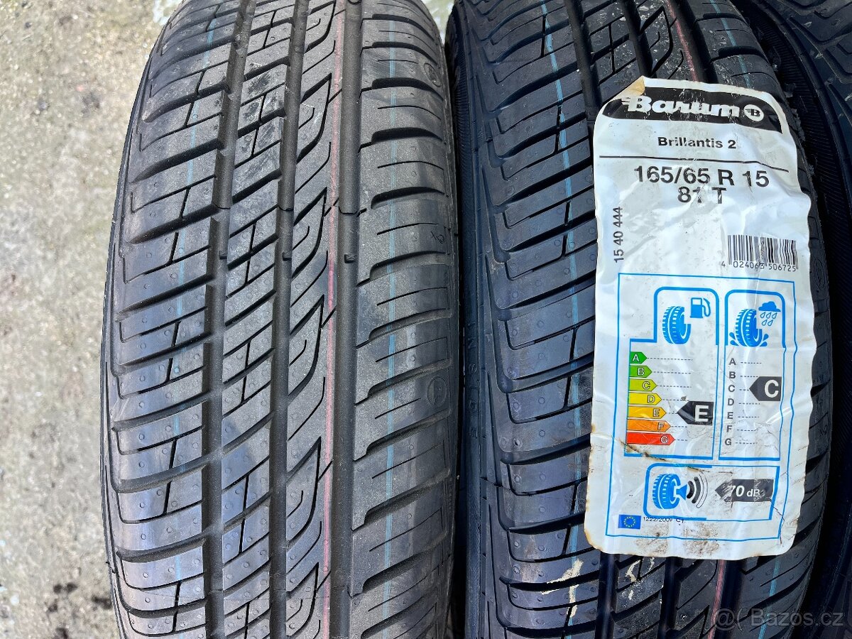 4x 165/65R15 81T, BARUM BRILLANTIS 2, LETNÍ, NOVÉ - 4