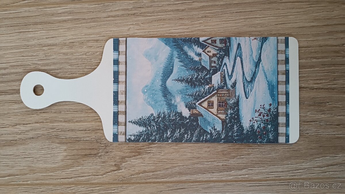 Dekorační prkénka zimní chalupa - 4