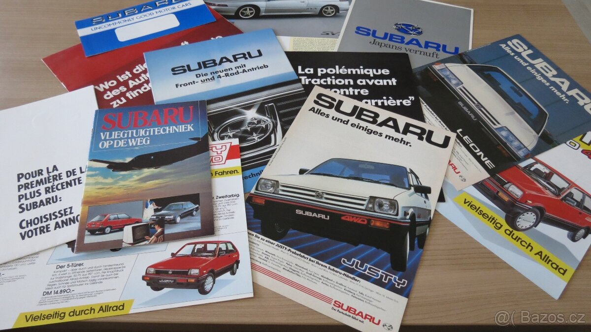 Prospekty Subaru Mazda Toyota Nissan Mitsubishi a další.