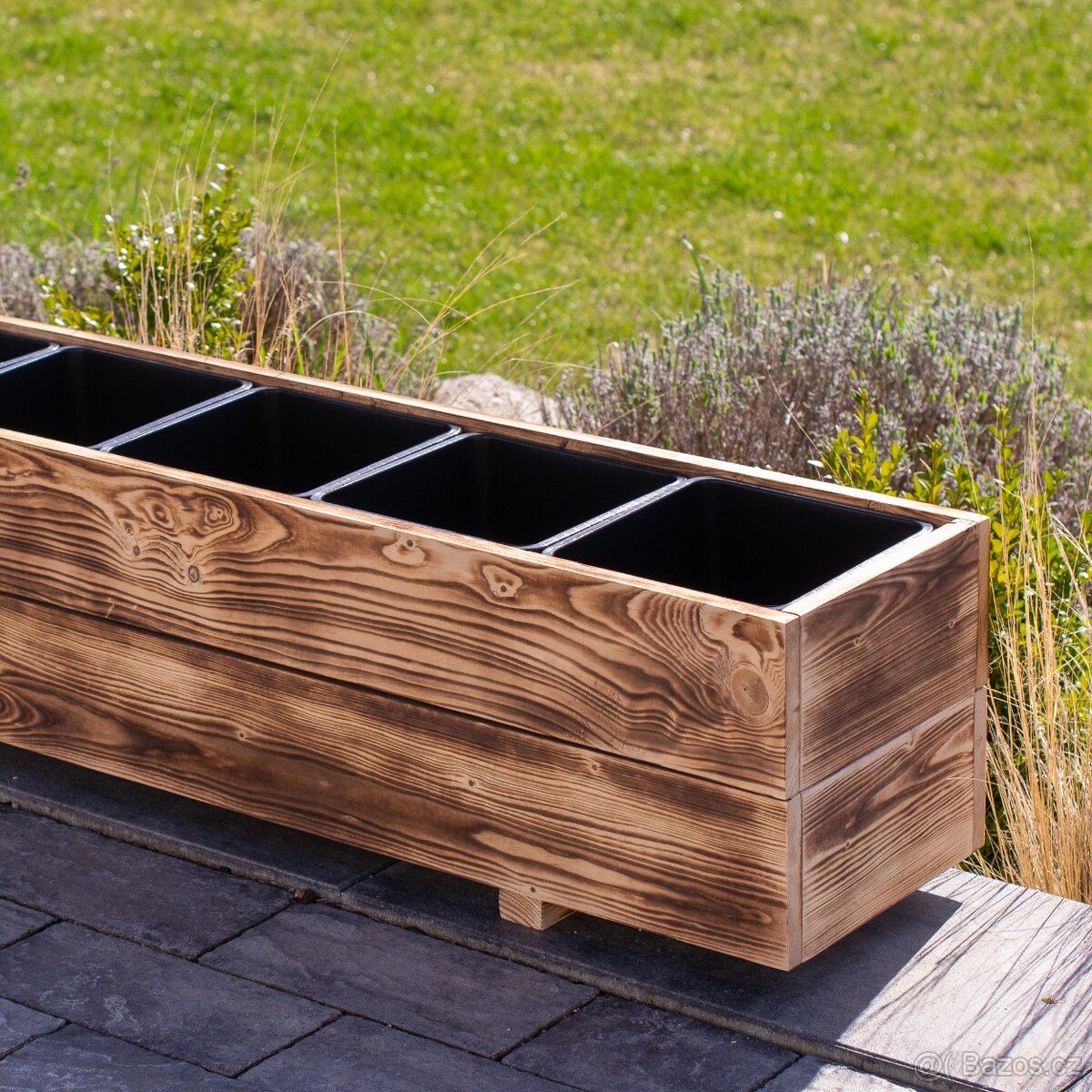 Dřevěné truhlíky na terasu - opalované dřevo - 4