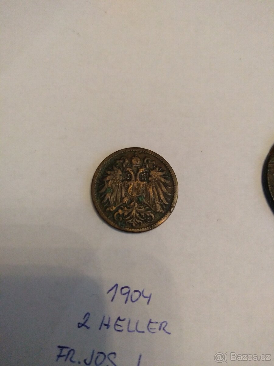 Stará mince 2 heller františek josef I 1904 - 4