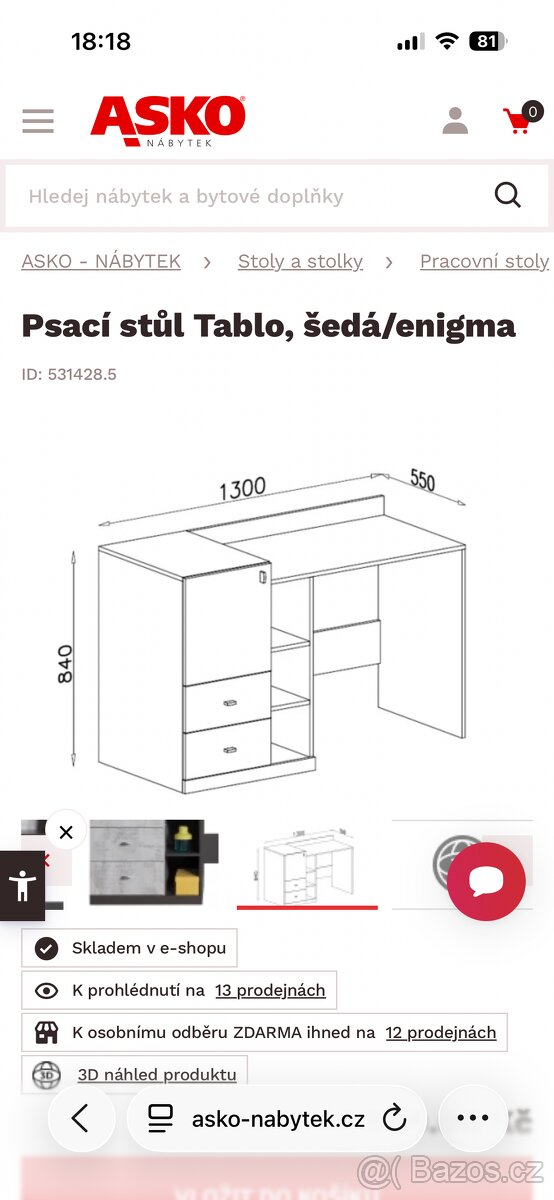 2 šatní skříně a psací stůl - 4