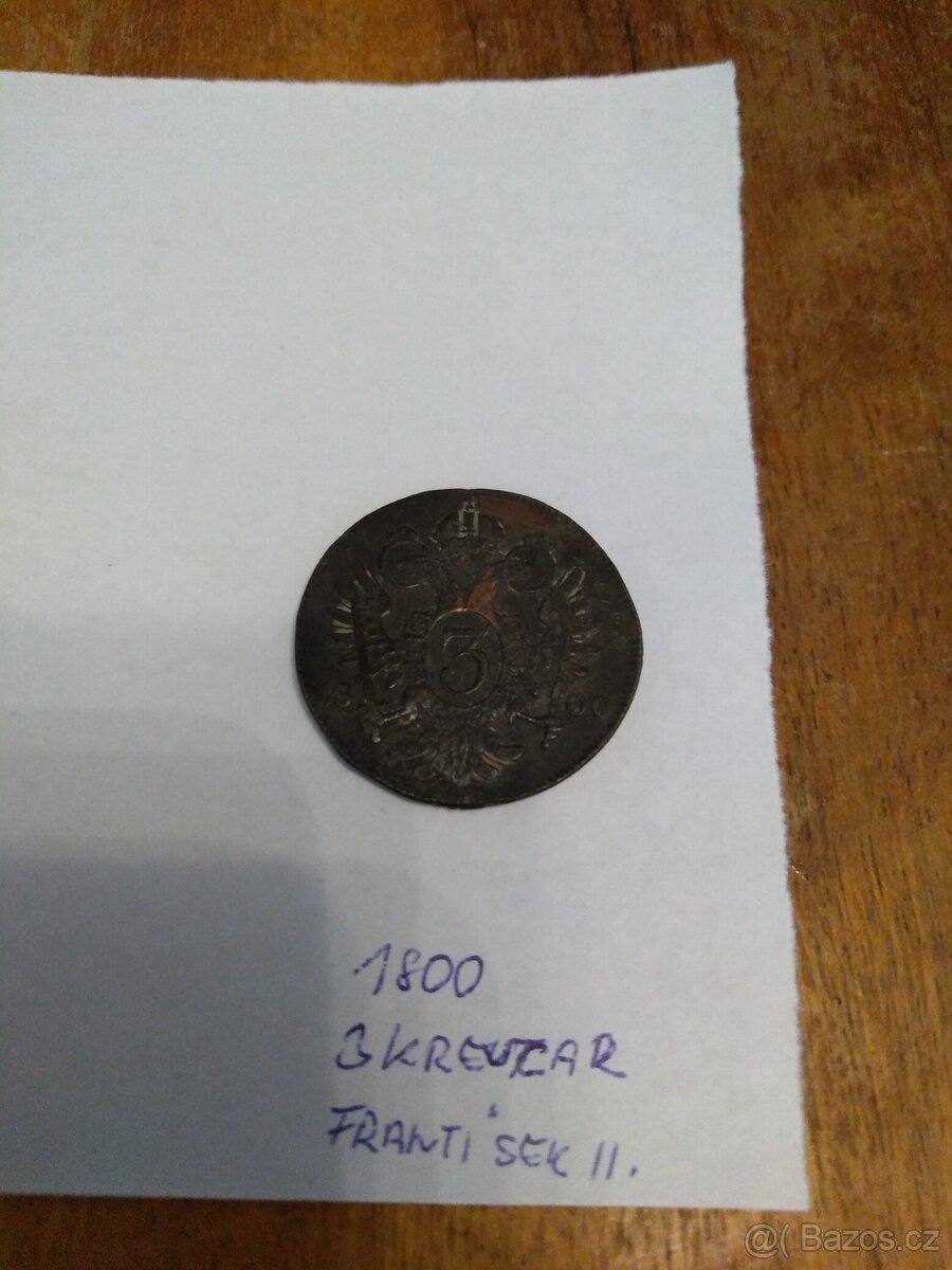 Stará mince 3 krejcar 1800 františek II - 4