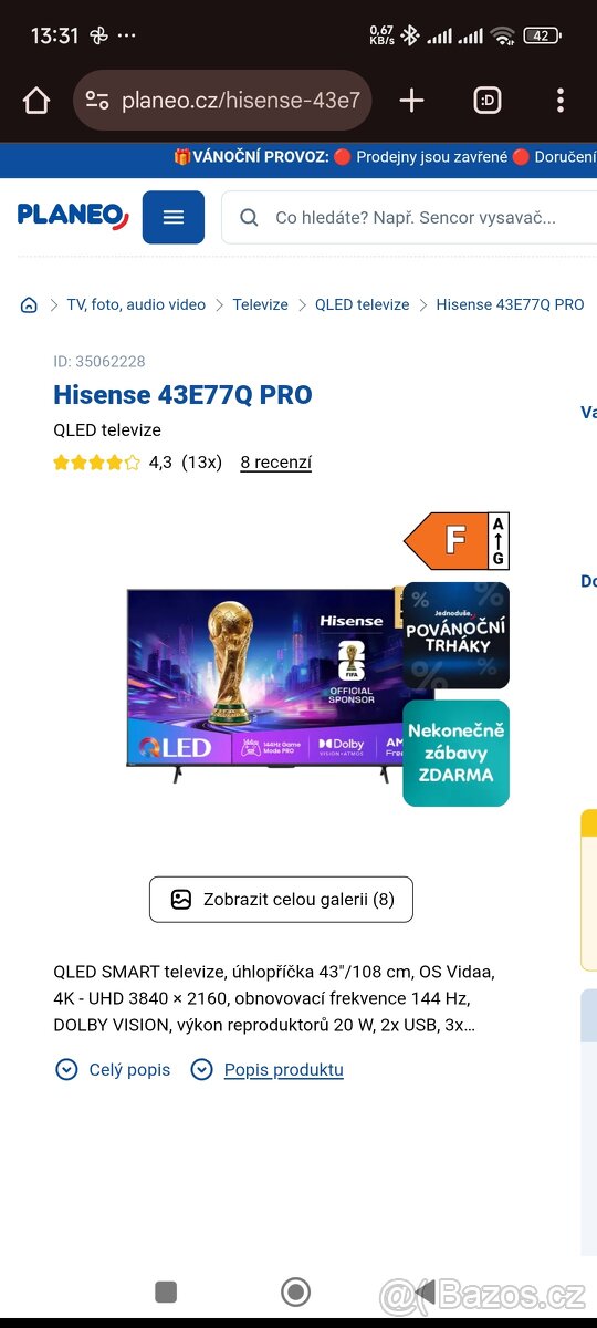 Poškozená TV 43" - 4