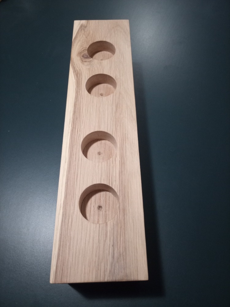 Masivní dřevěný dubový svícen - 4