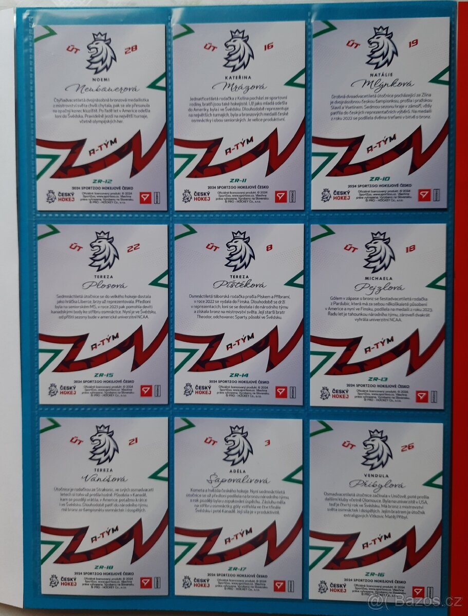 HOKEJOVÉ ČESKO 2024 _ REPREZENTCE ČR ŽENY _ Kompletní sada - 4