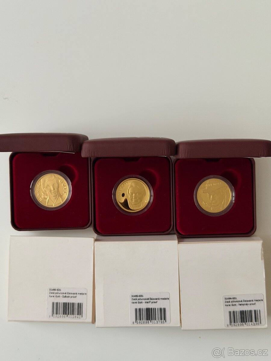 Zlato / sada medaili,mincí Karla Gotta - 4