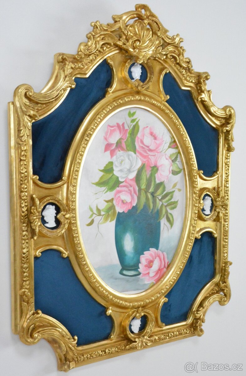 Zámecký obraz - Zátiší - olej na desce - 4