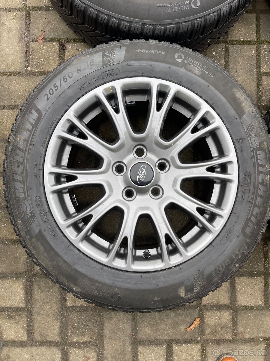 ORIGINÁL Alu Ford R16, 5x108 - TOP STAV, ZIMNÍ PNEU - 4
