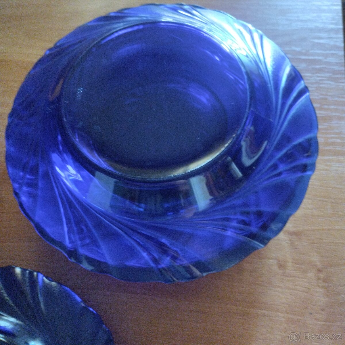 modré talíře sklo - 4