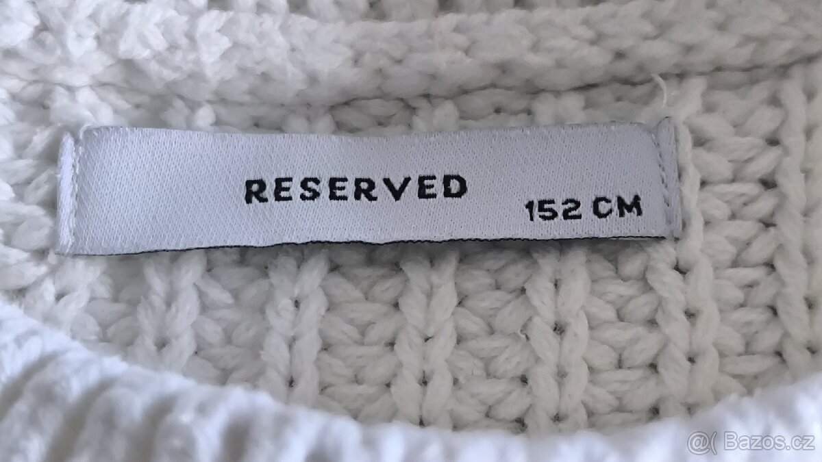 Bílý svetr vel.152 - 4