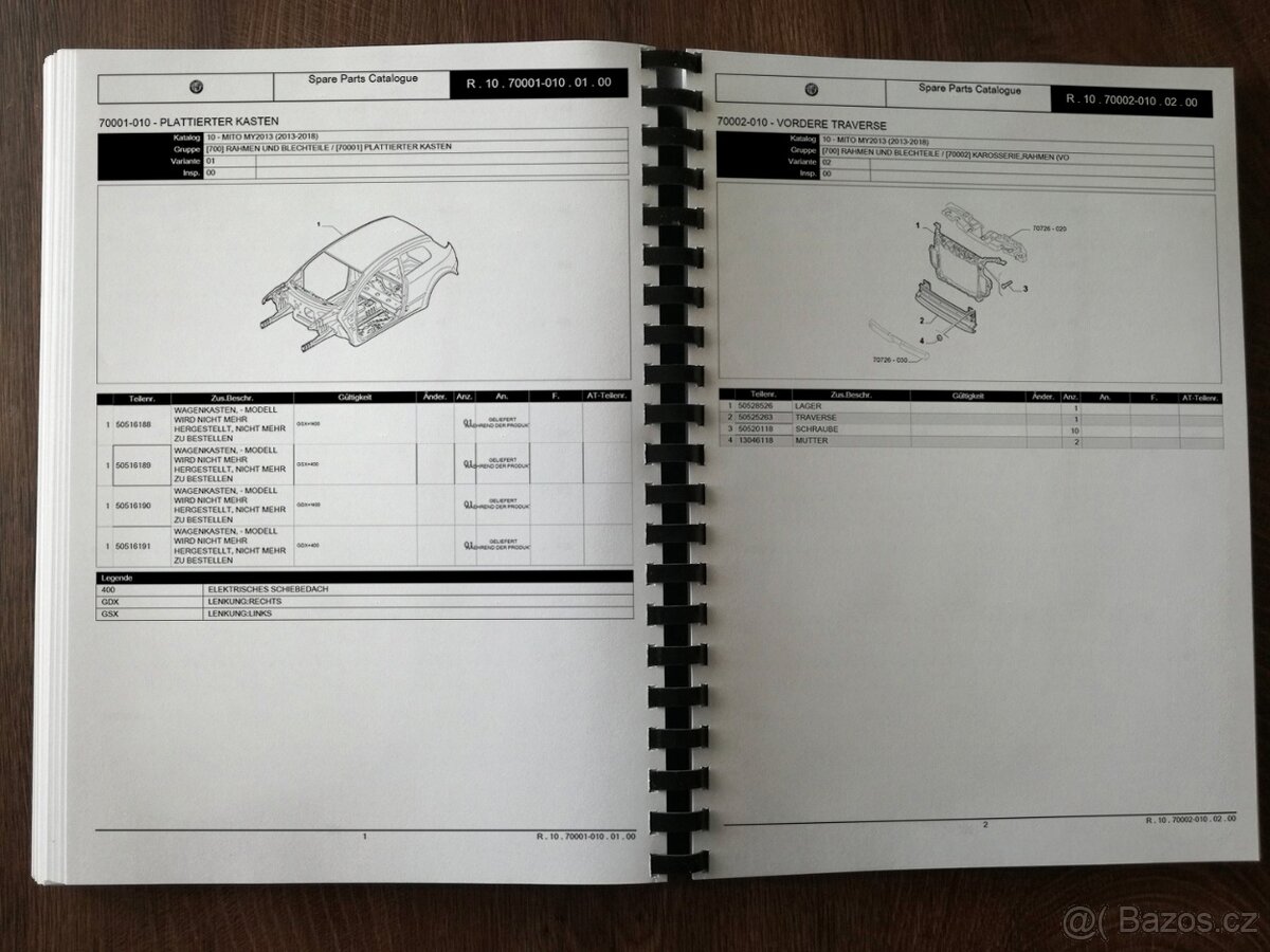 Katalog dílů Alfa Romeo Mito 2013-2018 - 4
