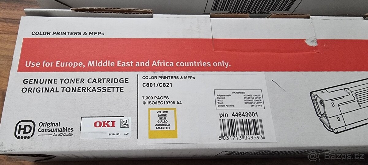 Tonery OKI 44643001/3/4 originální nové pro tiskárny A3 - 4