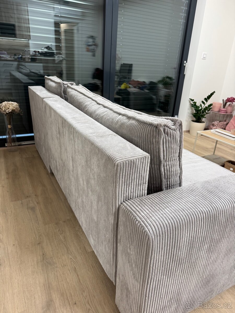 ŠEDÁ ROZKLÁDACÍ ROHOVÁ POHOVKA OBOUSTRANNÁ - 4