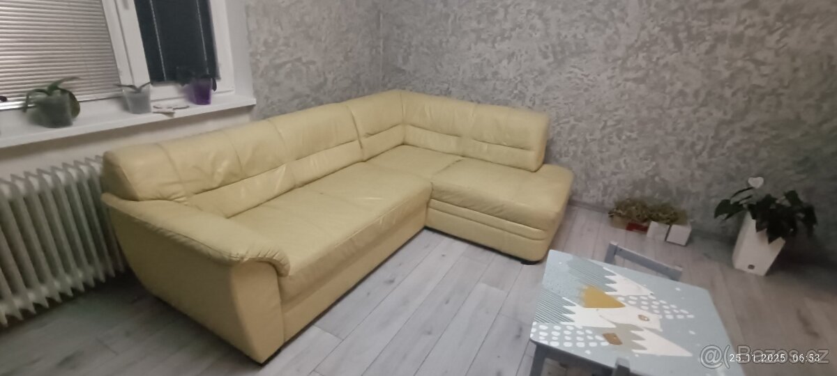 Kožená rozkládací sedačka - 4