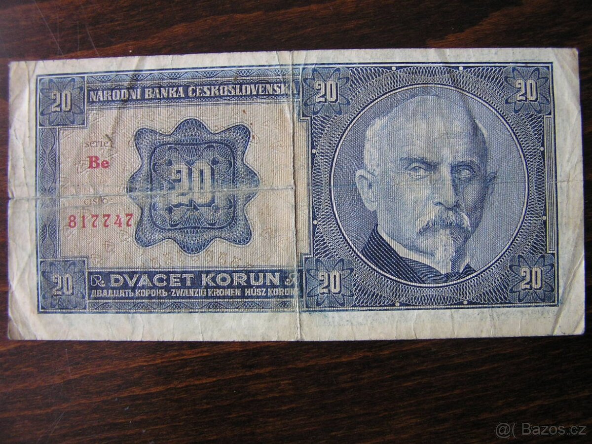 ČESKOSLOVENSKÁ BANKOVKA: 20-KORÚN-1926 - 4