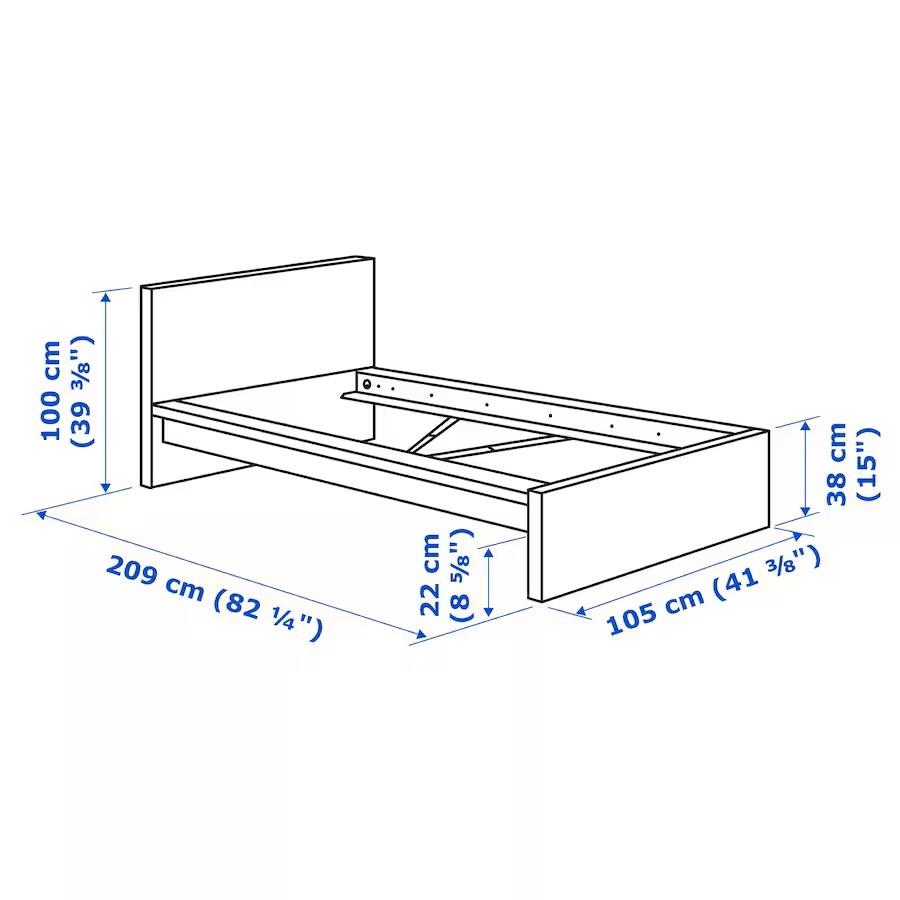 Postel Ikea Malm 90x200 nová bílá - 4