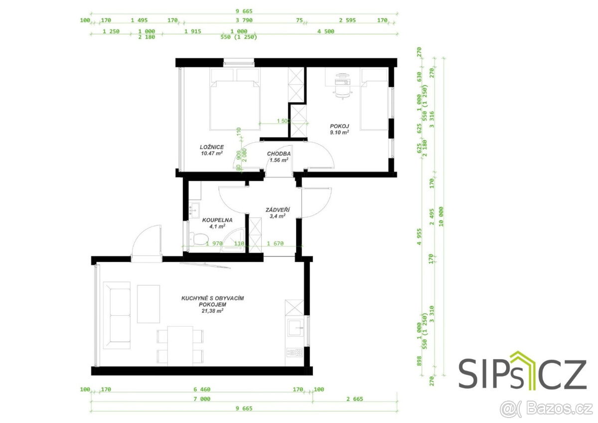 Prodej nízkoenergetické dřevostavby 3+kk, 62m2 - 4