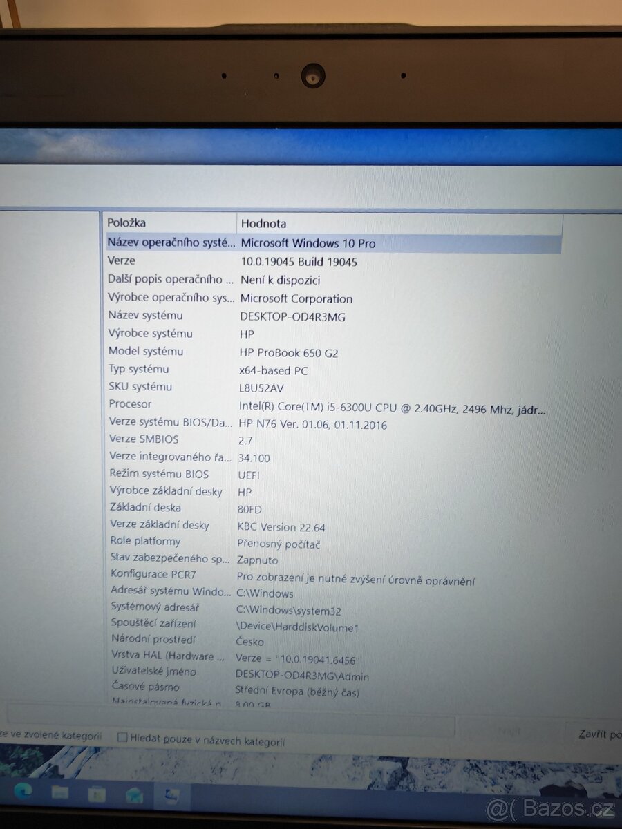 HP ProBook 650 G2, i5, 8GB RAM, 256GB SSD - 4